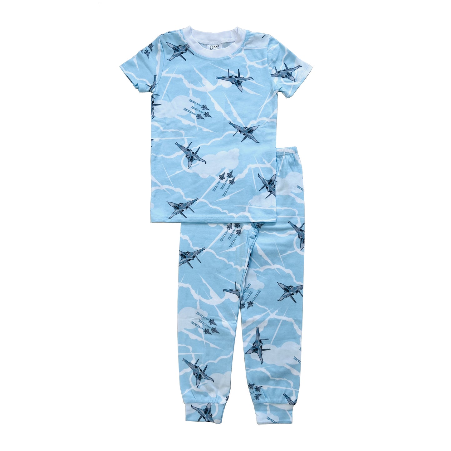 BCS47 Esme Boys Pajamas Short Sleeve Pants Set in Baam Maverick Slate Dinos Inc, On Air, Pirates