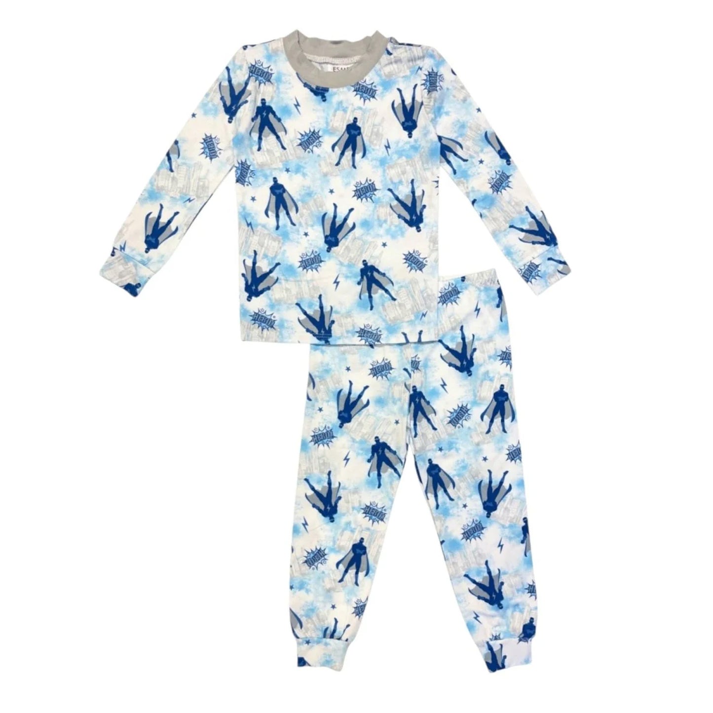 BCS49 Esme Boys Full Length Pajamas Set Superhero, Star, Gummies