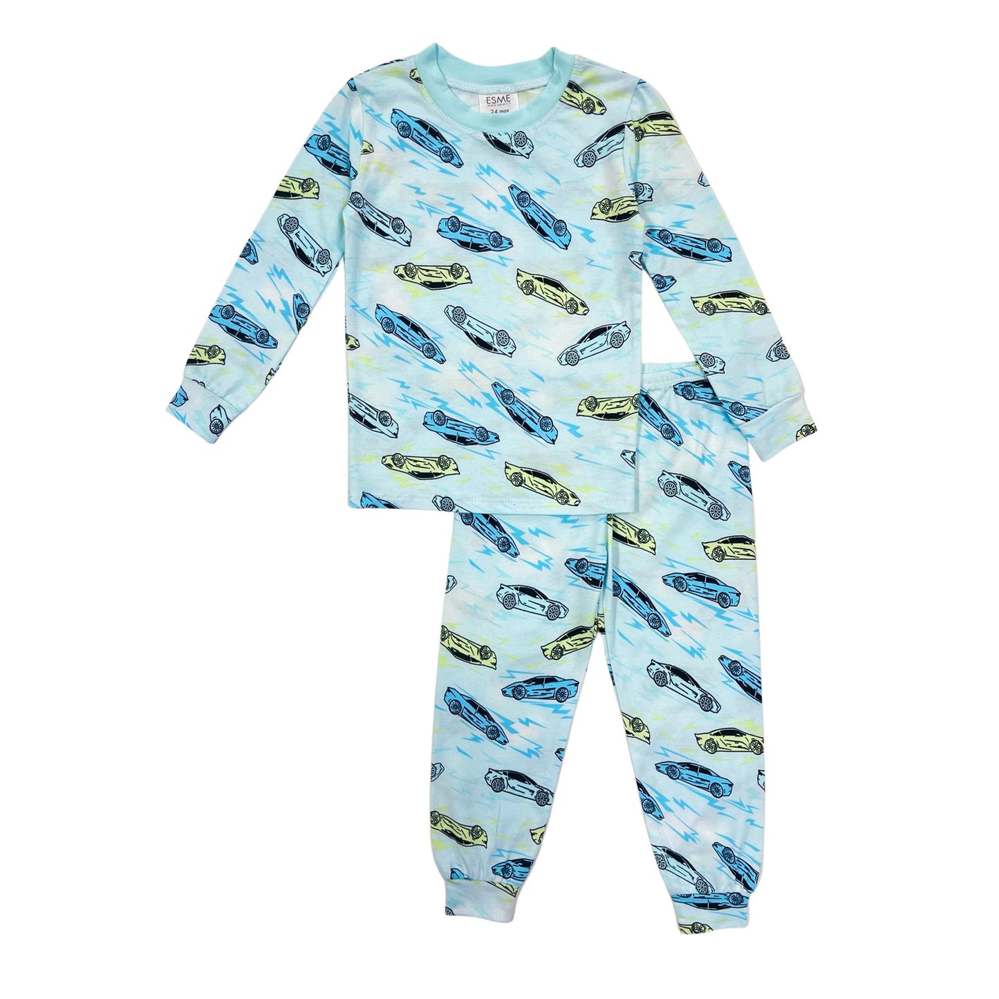 BCS49 Esme Boys Full Length Set Pajamas Clearance Sale Thunder Soccer Rock Roll