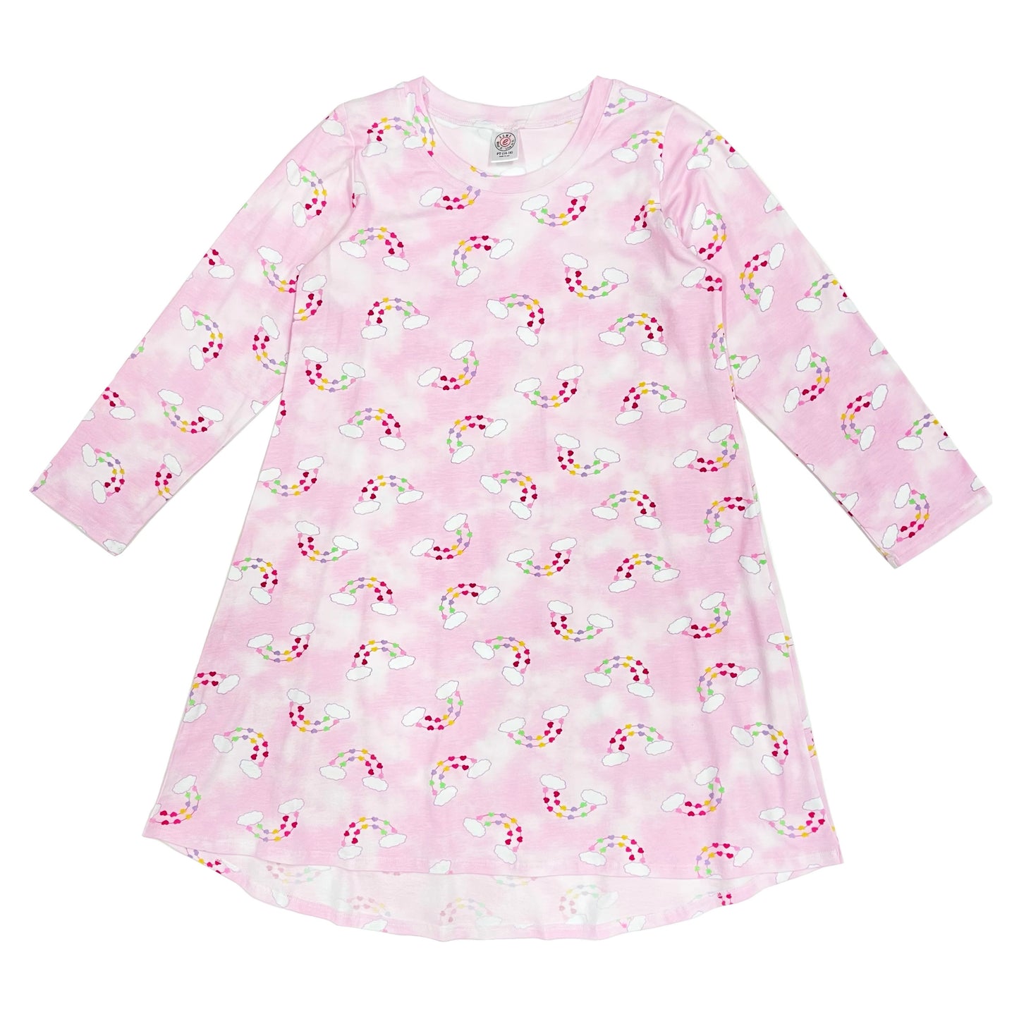 BW870 Esme Girl's Long Sleeve Crew Neck Dress Unicorn, Star Tie Dye Clearance