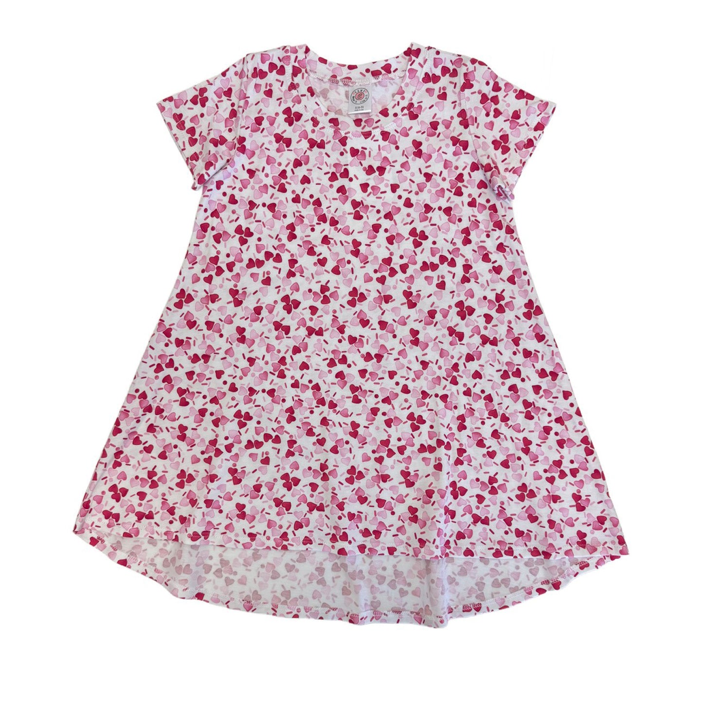 BW917 Esme Girl's Animal Cookies, Bunny Marshmallow, Cotton Candy, Hearts Short Sleeve Dress