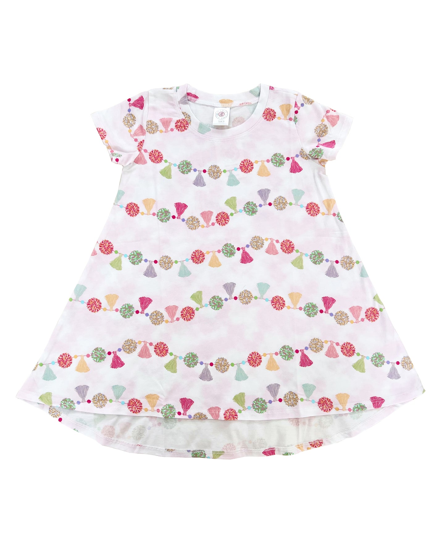 BW917 Esme Girl's Animal Cookies, Bunny Marshmallow, Cotton Candy, Hearts Short Sleeve Dress