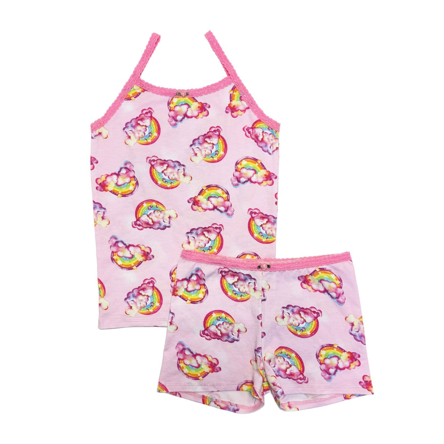 SF90098 Esme Girl's Camisole Boxer shorts pajama set Pom Poms, Sailboat, Coconut