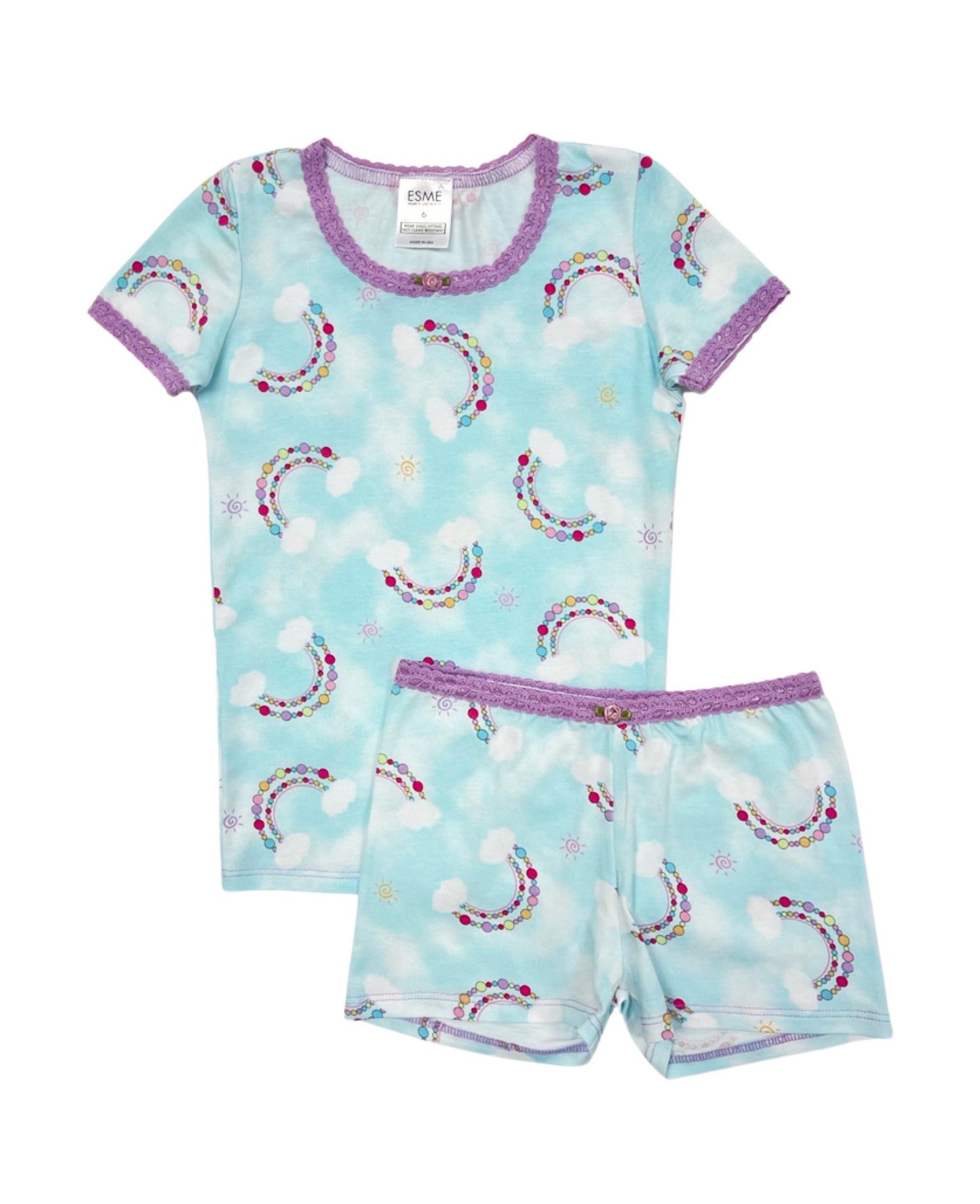 SF93798 Esme Girl's S/S Top & Shorts set Clearance Sale Bunny, Butterfly, Chic