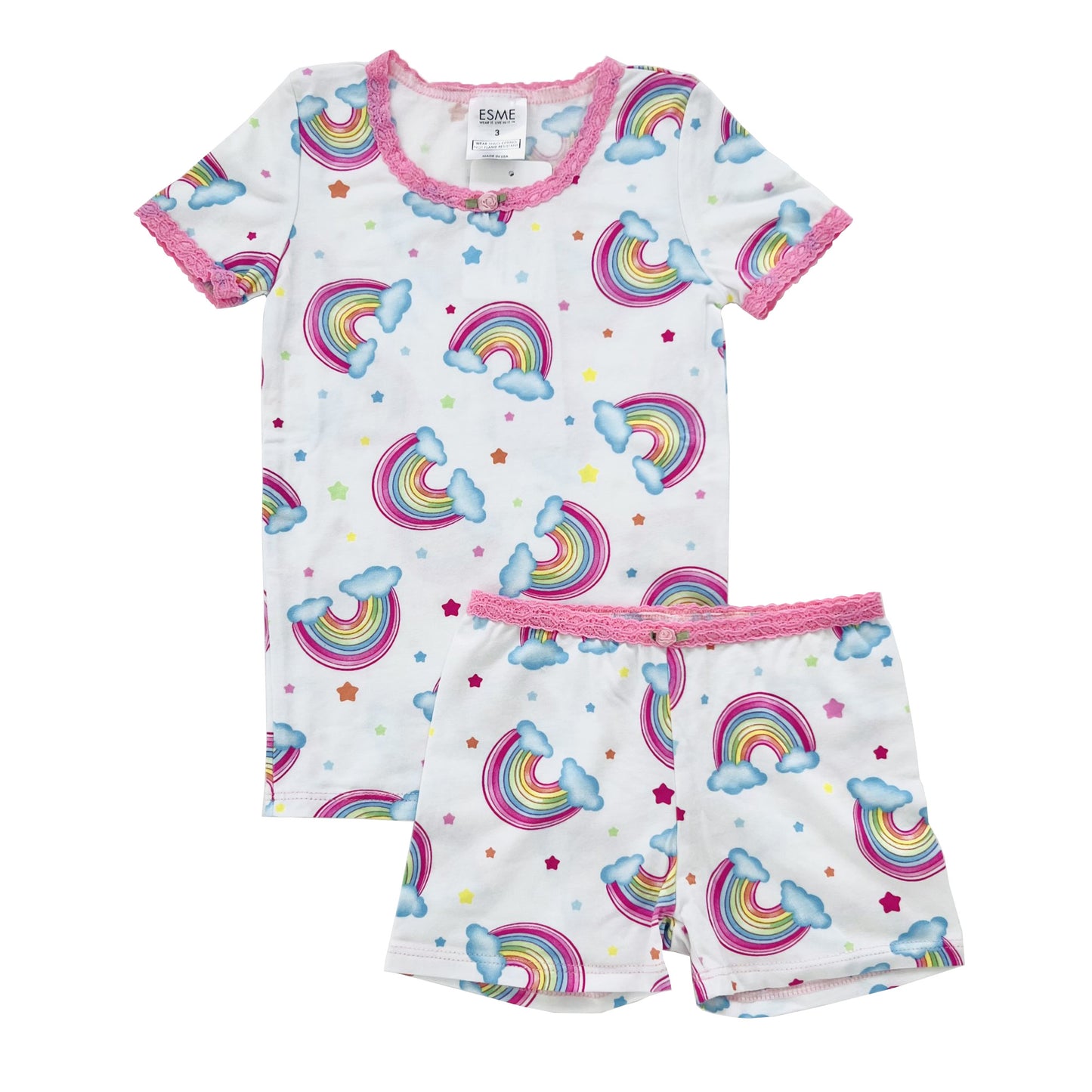SF93798 Esme Girl's S/S Top & Shorts set Clearance Sale Bunny, Butterfly, Chic