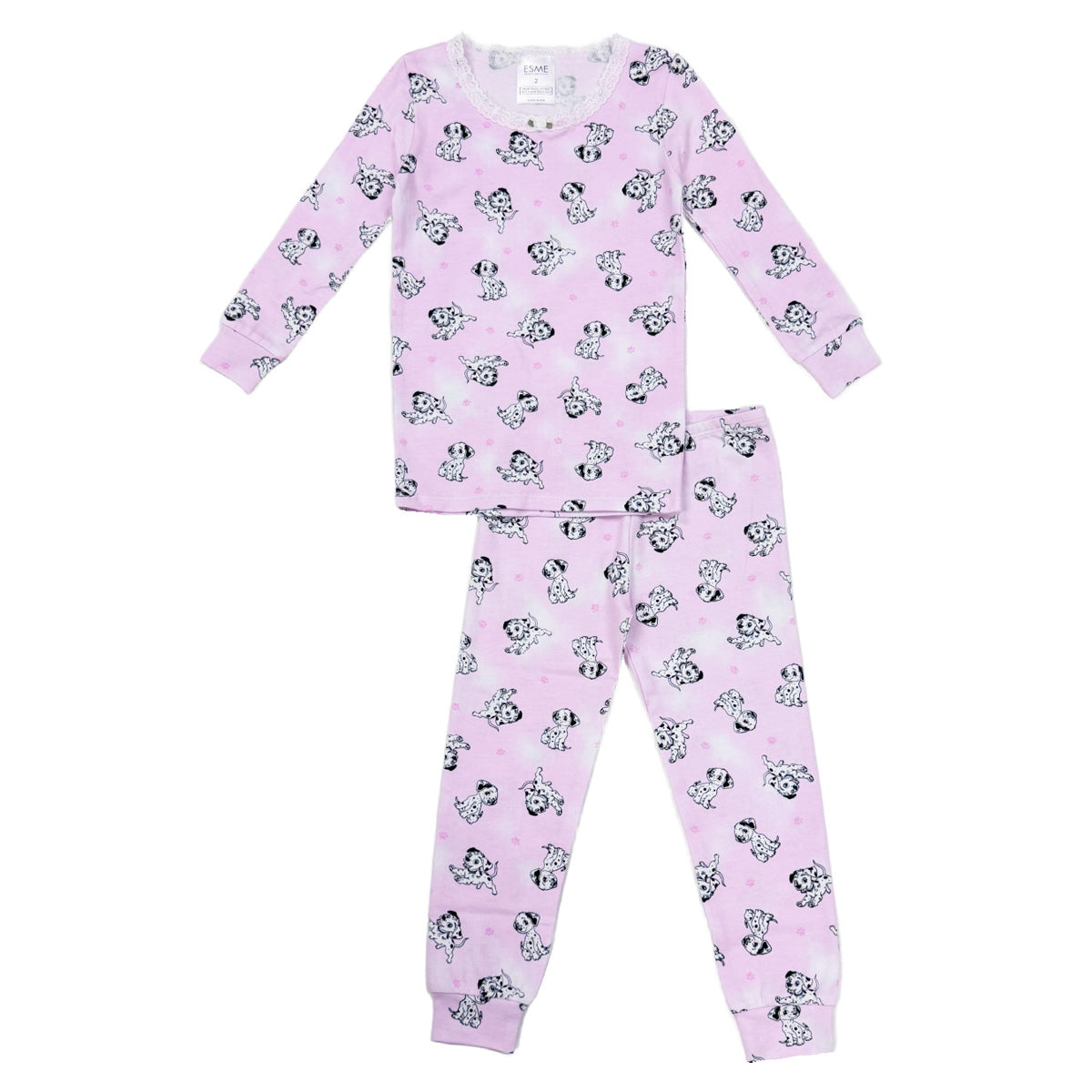 SF977 Esme Girl's Pajama Full Length Set Xmas Swirl, Jack Boo, Santa Pup, Dalmatian