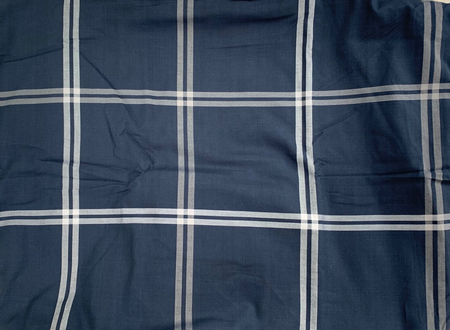 New Pottery barn Teen Windowpane Duvet Cover & Sham Navy White Plaid cotton