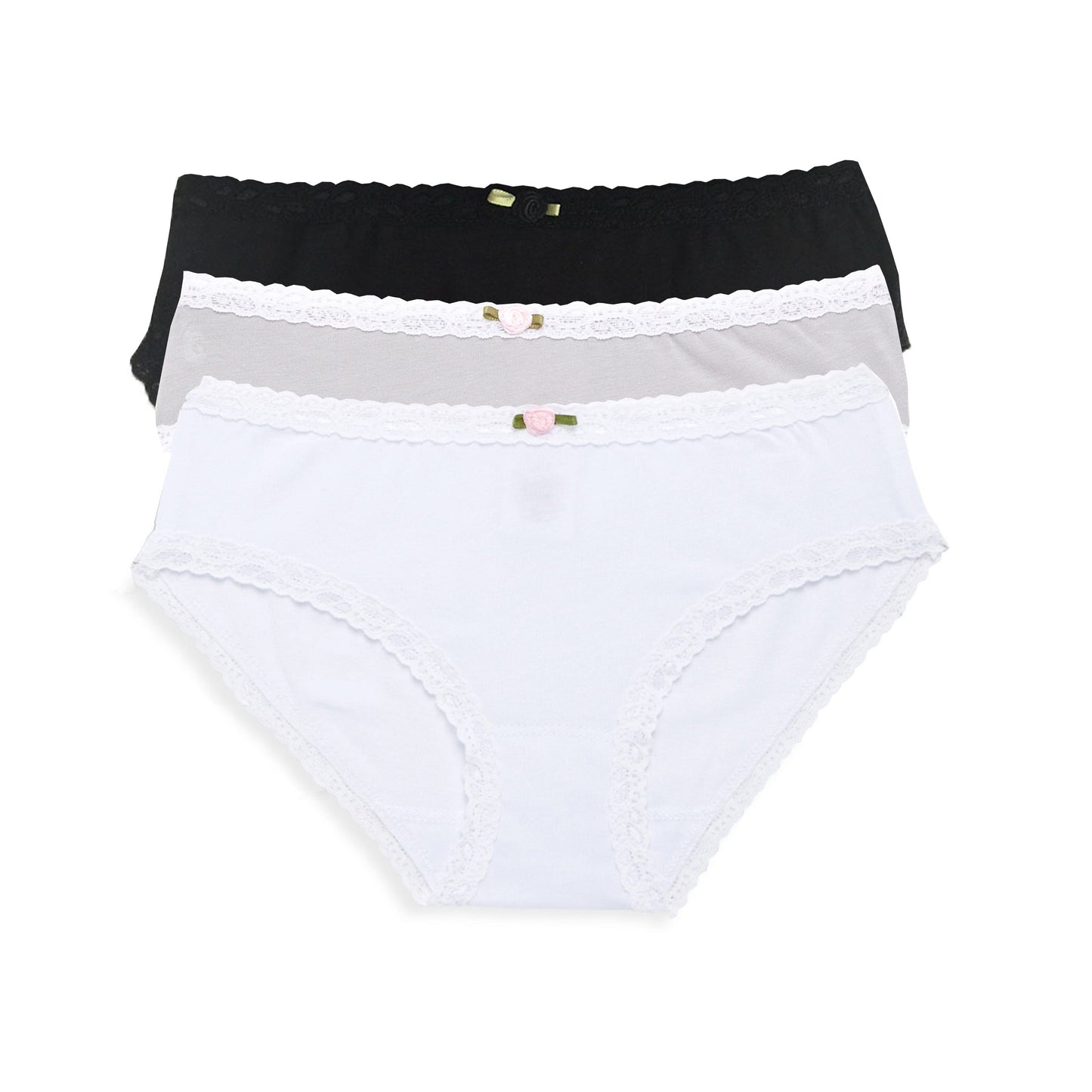 JU60 Esme Junior Teenage Solid Color 3-Pack Panty