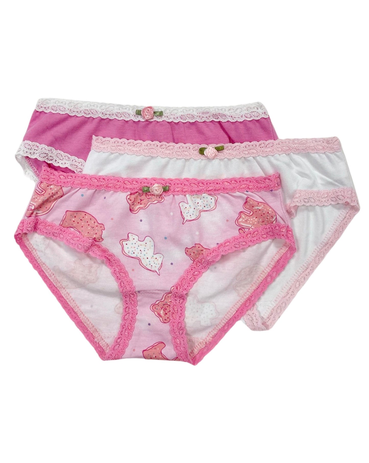 U20 Esme Girl's Animal Cookies, Bunny Marshmallow, Dalmatian, Bears, Cherry 3-Pack Panty