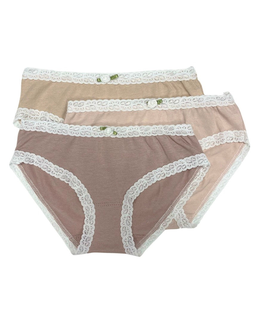 JU60 Esme Junior Teenage Solid Color 3-Pack Panty