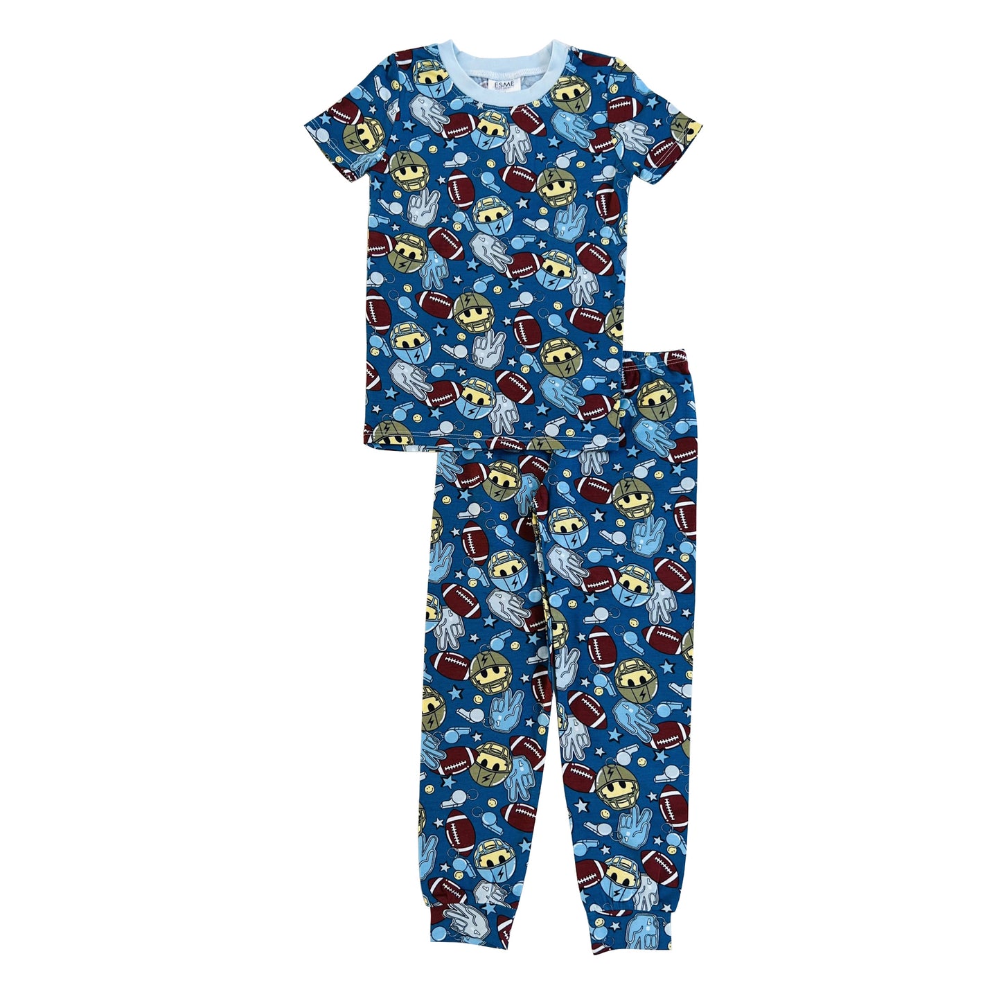BCS47 Esme Boys Pajamas Short Sleeve Pants Set in Stud Bat On Air Smores Sale