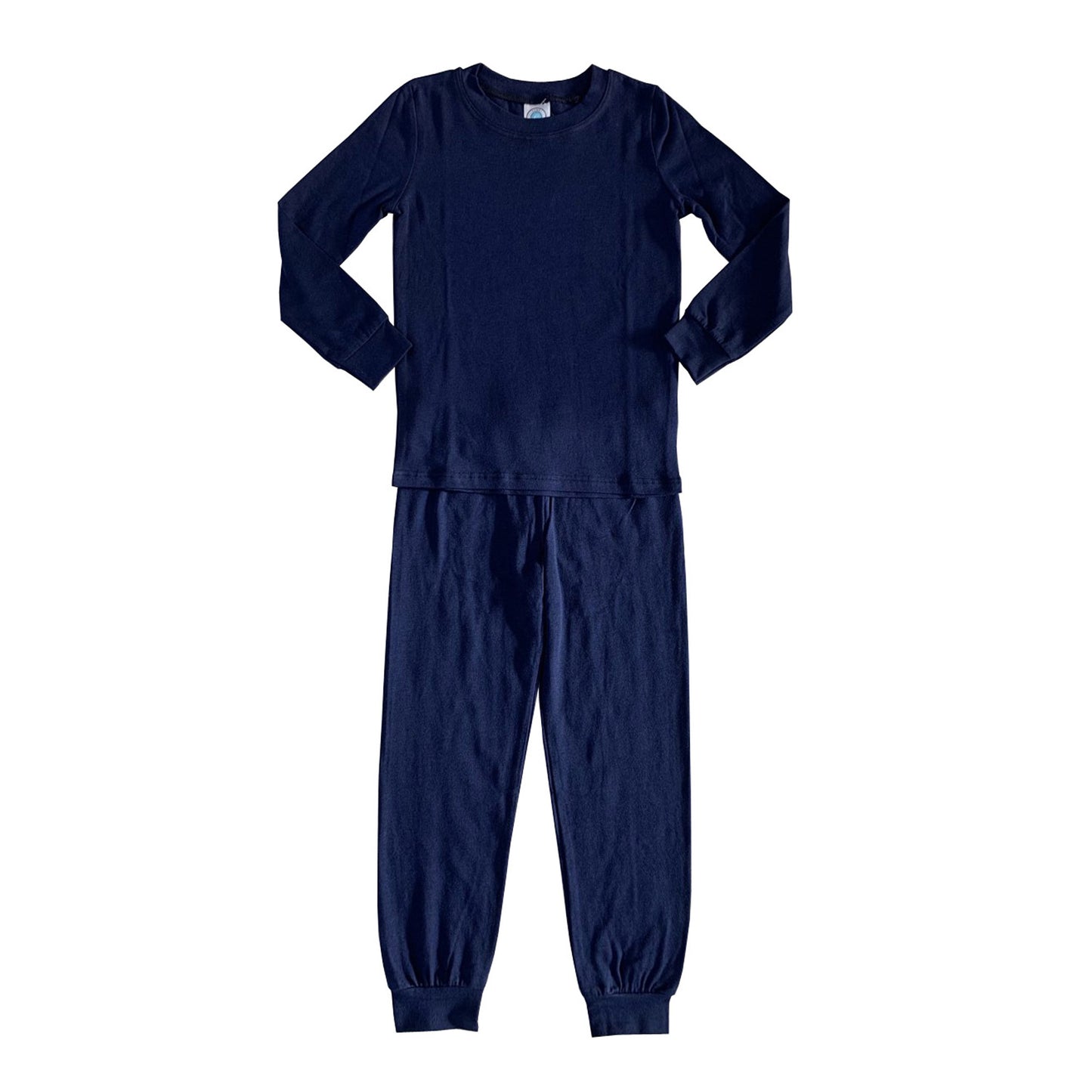 BCS49 Esme Boys Full Length Set Pajamas Black Grey Navy Charcoal Slate Solid
