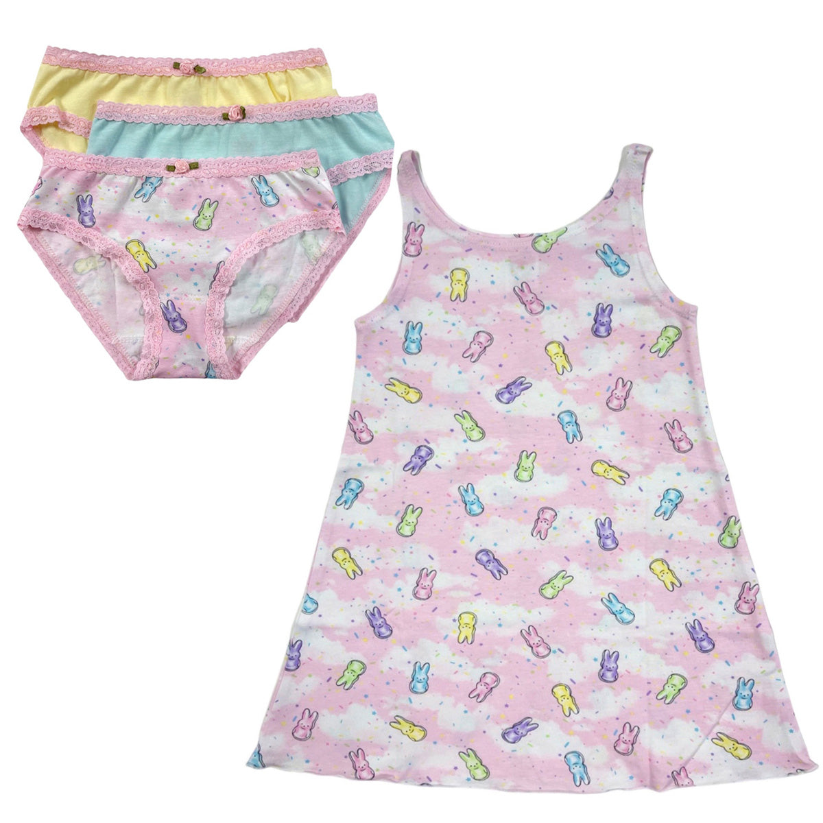 BW2CD Esme Girl's Dress and U20 Panty in Bunny Marshmellow Bundle set Size S, XL, XXL