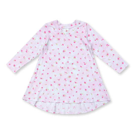 BW870 Esme Girl's Long Sleeve Crew Neck Dress Smilee, Pearly Hearts, Dalmatian