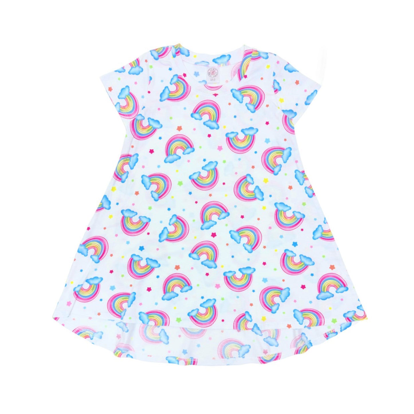 BW917 Esme Girl's Animal Cookies, Bunny Marshmallow,  Cotton Candy Short Sleeve Dress