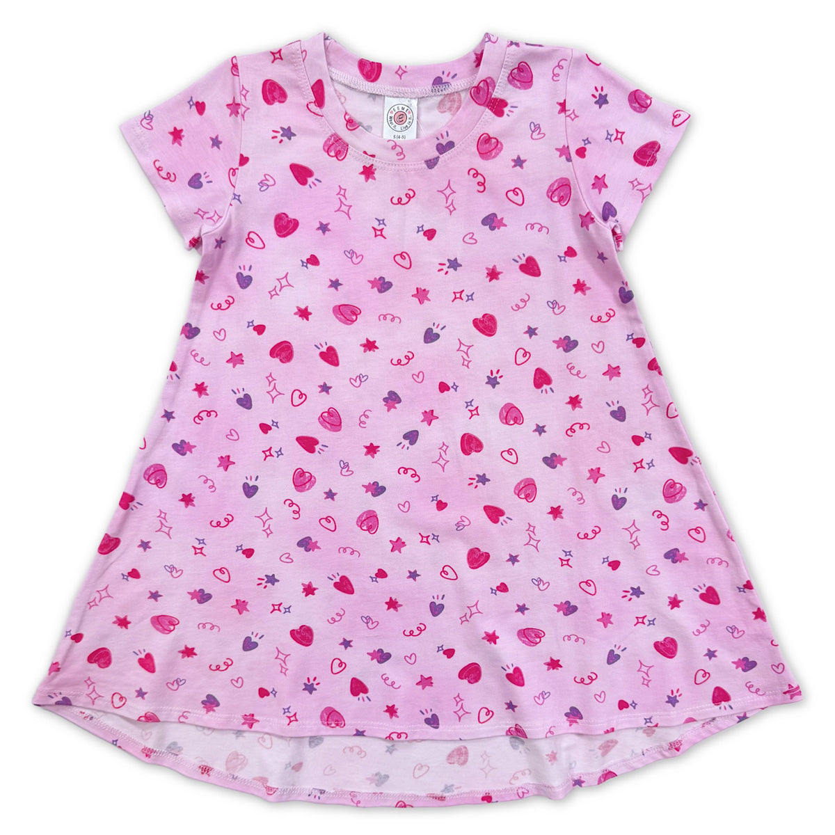 BW917 Esme Girl's Doodle, Sweet Heaven, Coco Cheetah,  Hearts Short Sleeve Dress