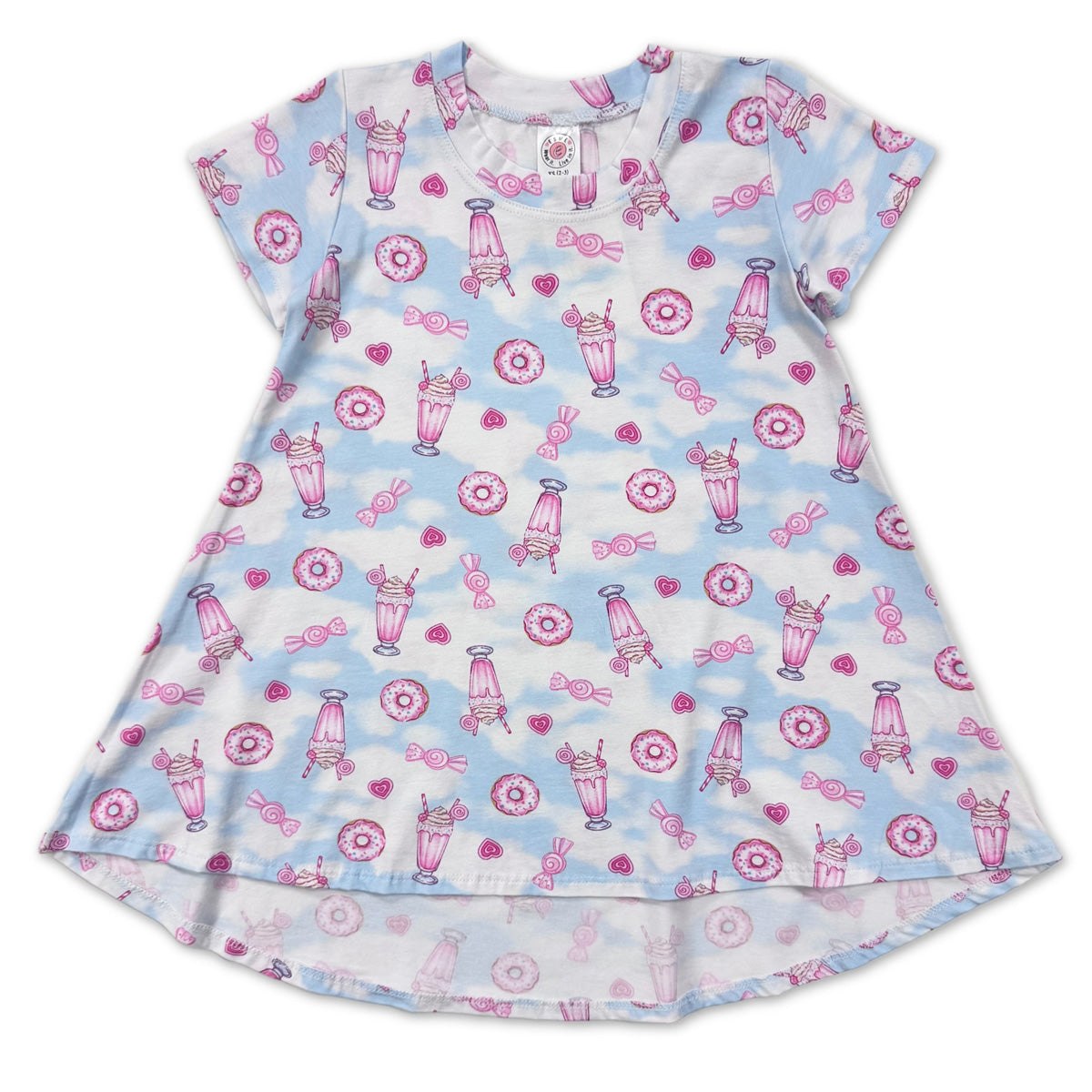 BW917 Esme Girl's Doodle, Sweet Heaven, Coco Cheetah,  Hearts Short Sleeve Dress