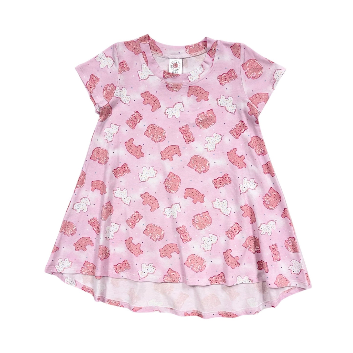 BW917 Esme Girl's Patterns Short Sleeve Dress Clearance sale Daisy Star Tie Dye, Pom Poms
