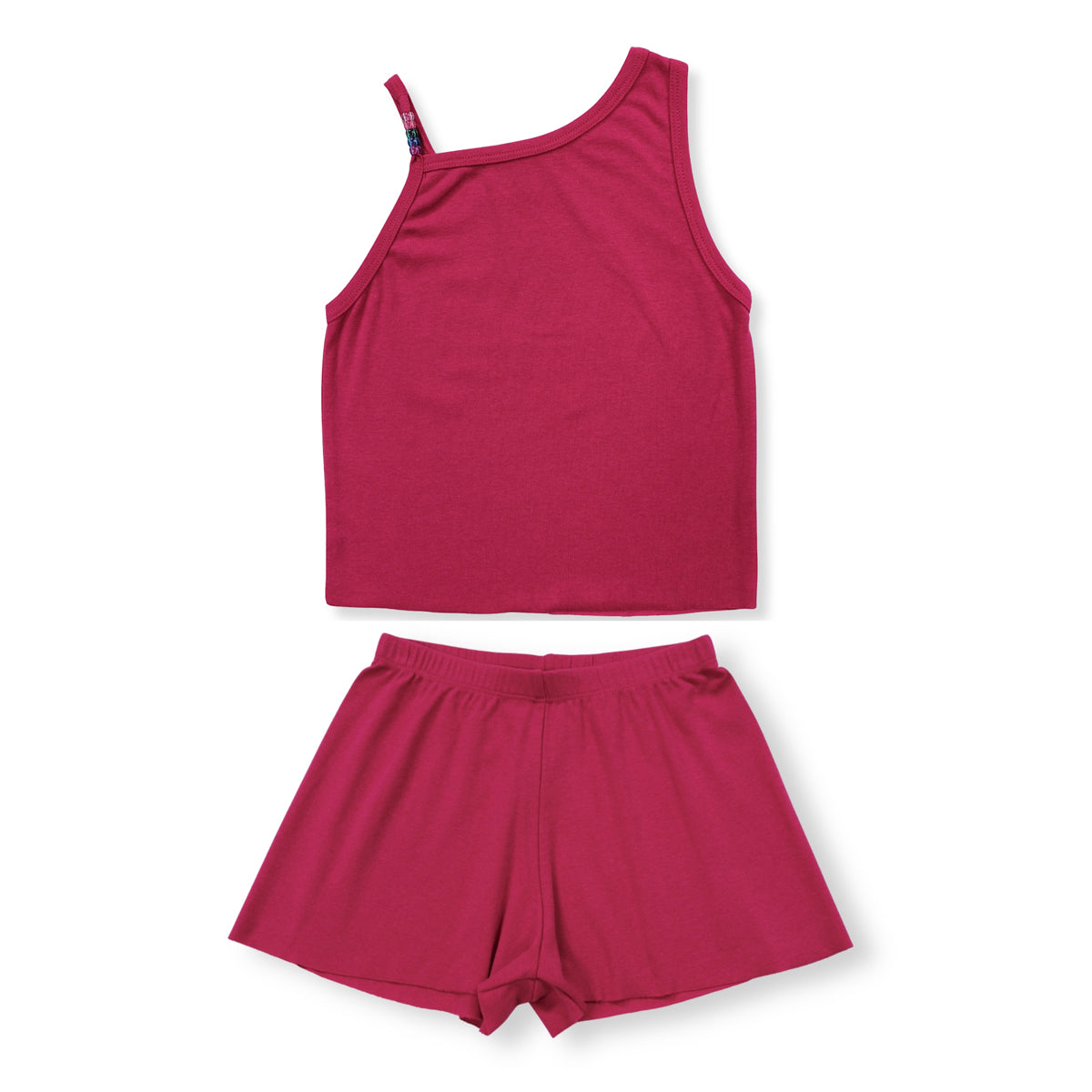 RP20RB001 Esme Girl's Malibu Bead Tank Shorts Set RIB Fabric  Size S, M, L, XL, XXL Pink, white, Fuchsia