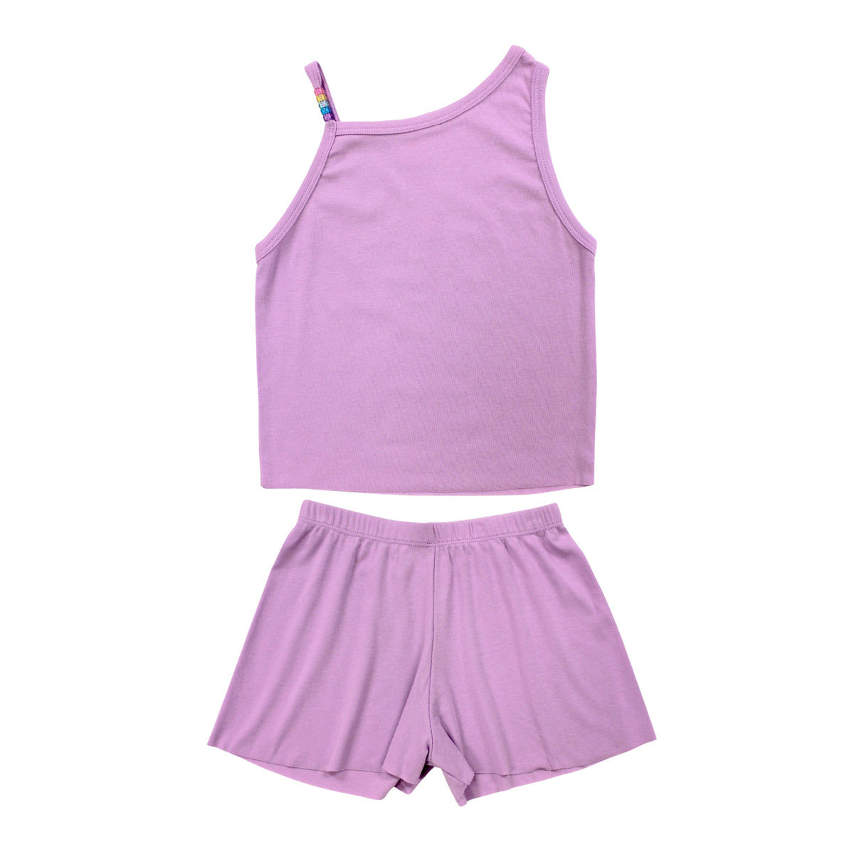 RP20RB001 Esme Girl's Malibu Bead Tank Shorts Set RIB Fabric  Size S, M, L, XL, XXL Pink, white, Fuchsia