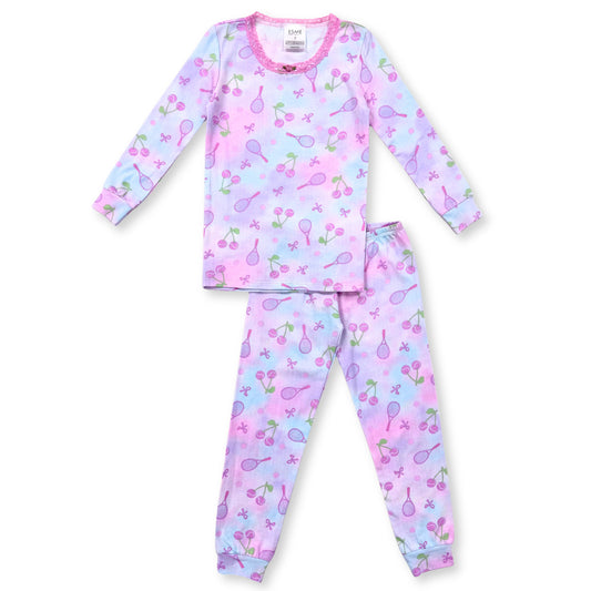 SF977 Esme Girl's Pajama Full Length Set Xmas Swirl, Jack Boo, Santa Pup, Dalmatian