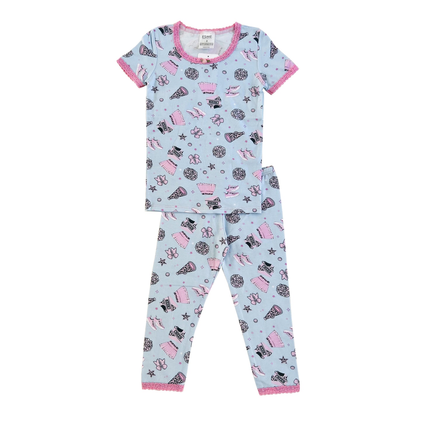 SF93757 Esme Girl's Sleepwear S/S Top & Cropped Legging Set in patterns