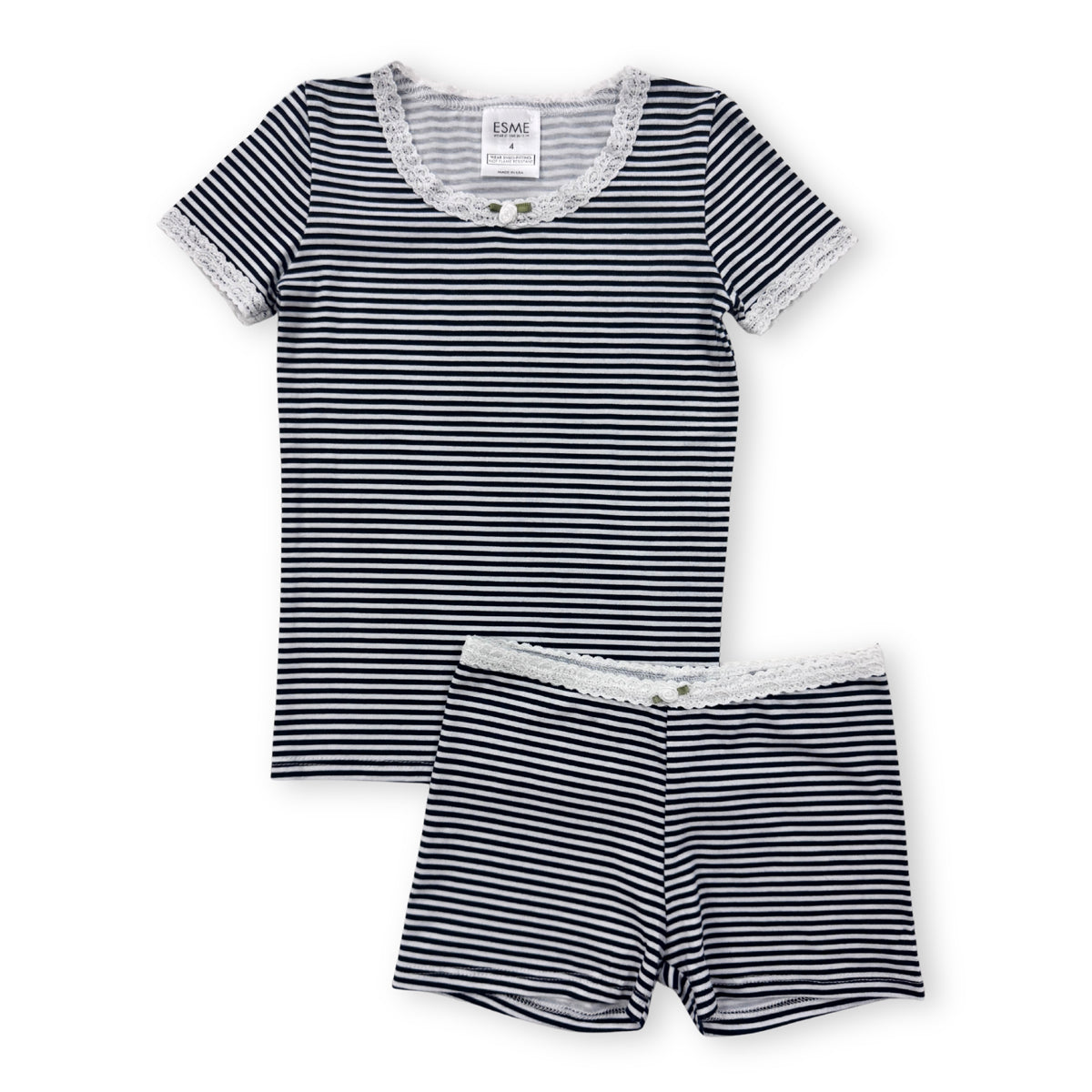 SF93798 Esme Girl's Short Sleeve Top & Shorts set Butterfly Kiss, USA, Paw Club, Pink