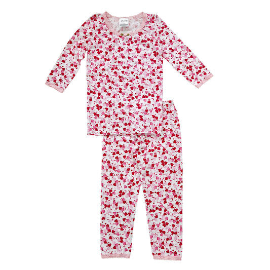 SF95057 Esme Girl's Pajama Sleepwear 3/4 Crop Sleeve Top Leggings Set