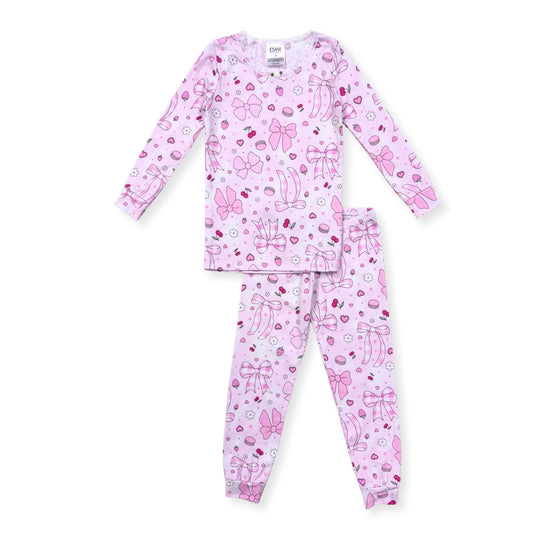 SF977 Esme Girl's Pajama Full Length Set Xmas Swirl, Jack Boo, Santa Pup, Dalmatian