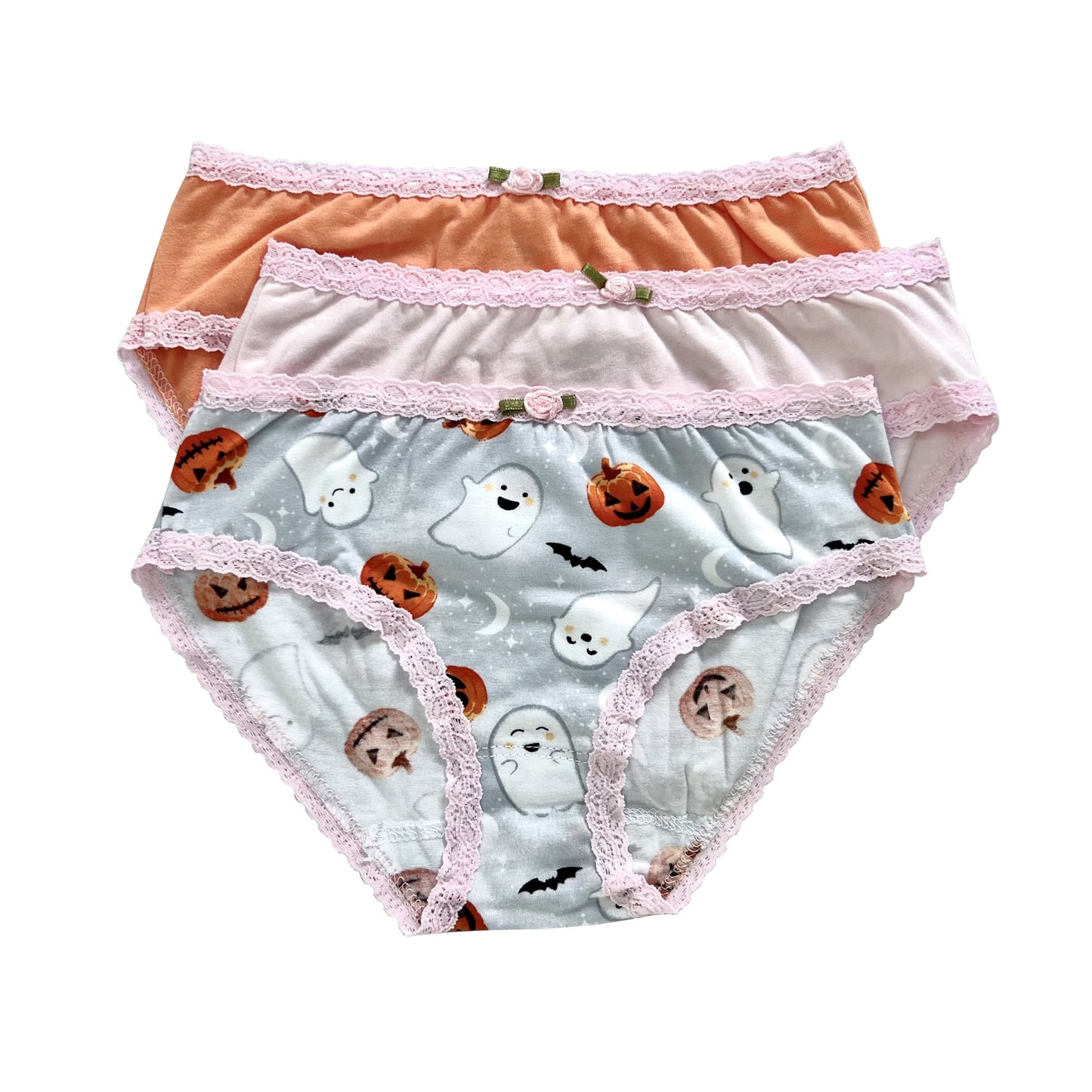 U20 Esme Girl's 3-Pack Panty Pearly Hearts,  Bat, Pumpkins, Christmas Cupcakes, Santa Pup