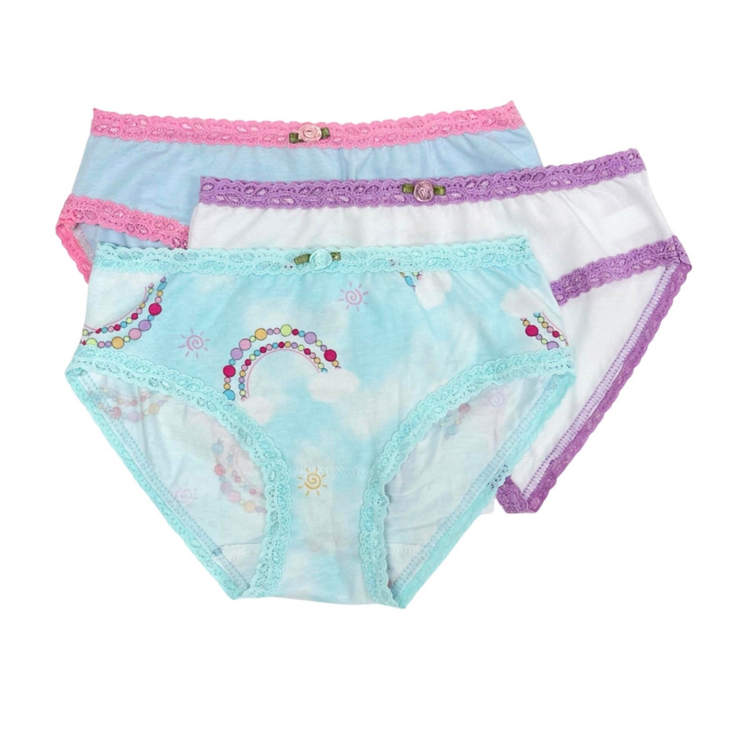 U20 Esme Girl's 3-Pack Panty Cotton Candy,  Sweet Space, Tie Dye Star, Happy Face