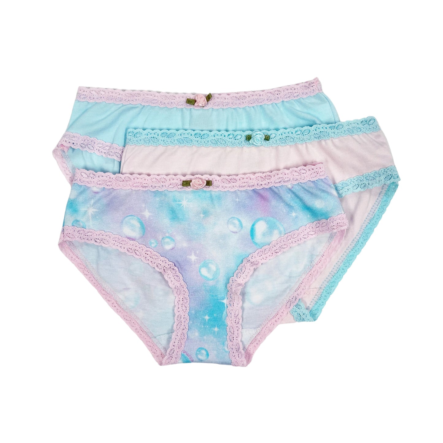 U20 Esme Girl's 3-Pack Panty Cotton Candy, Sweet Space, Tie Dye Star, Happy  Face