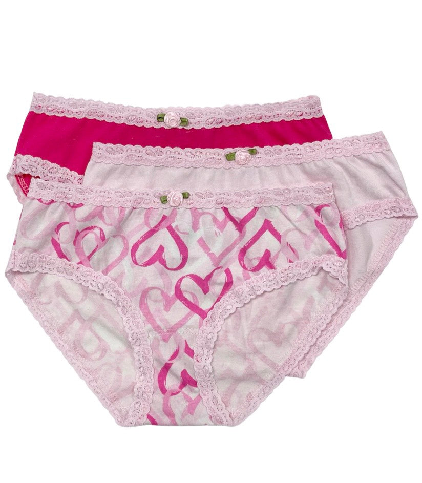  Women's Panties, Pink, Lollipop, Heart Pattern