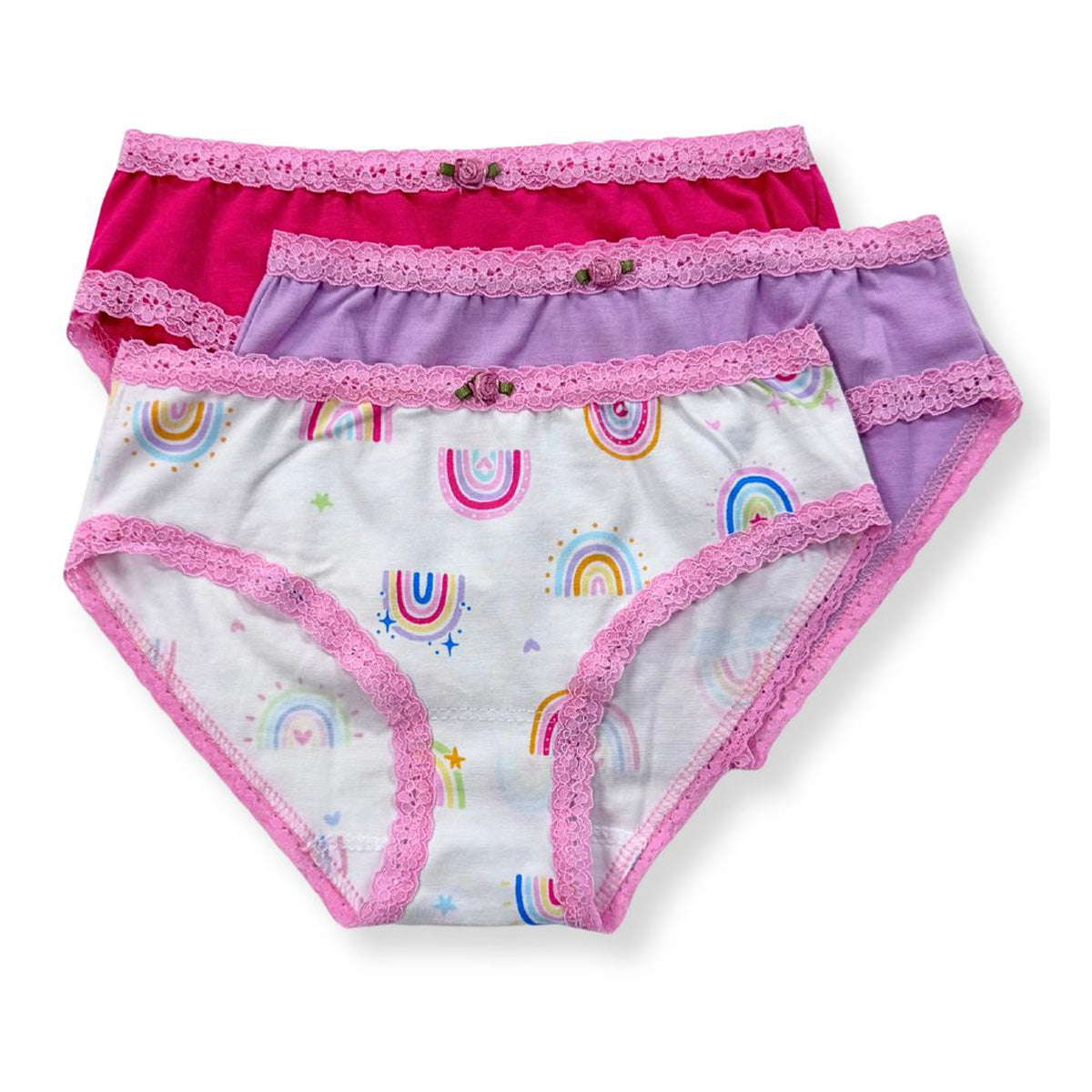 U20 Esme Girl's Roise Rainbow School Girl Paw Club 3-Pack Panty
