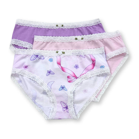 U20 Esme Girl's 3-Pack Panty Dreamy, Popstar, Charms, Butterfly Kiss