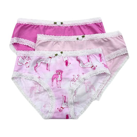 U20 Esme Girl's Animal Cookies, Bunny, Dalmatian,  Paw Club,  Cherry 3-Pack Panty