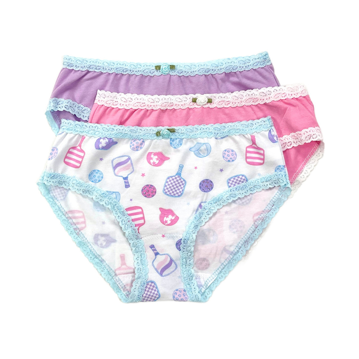U20 Esme Girl's 3-Pack Panty in Patterns Cookies, Kiss, Sweet Gummies, Strawberry