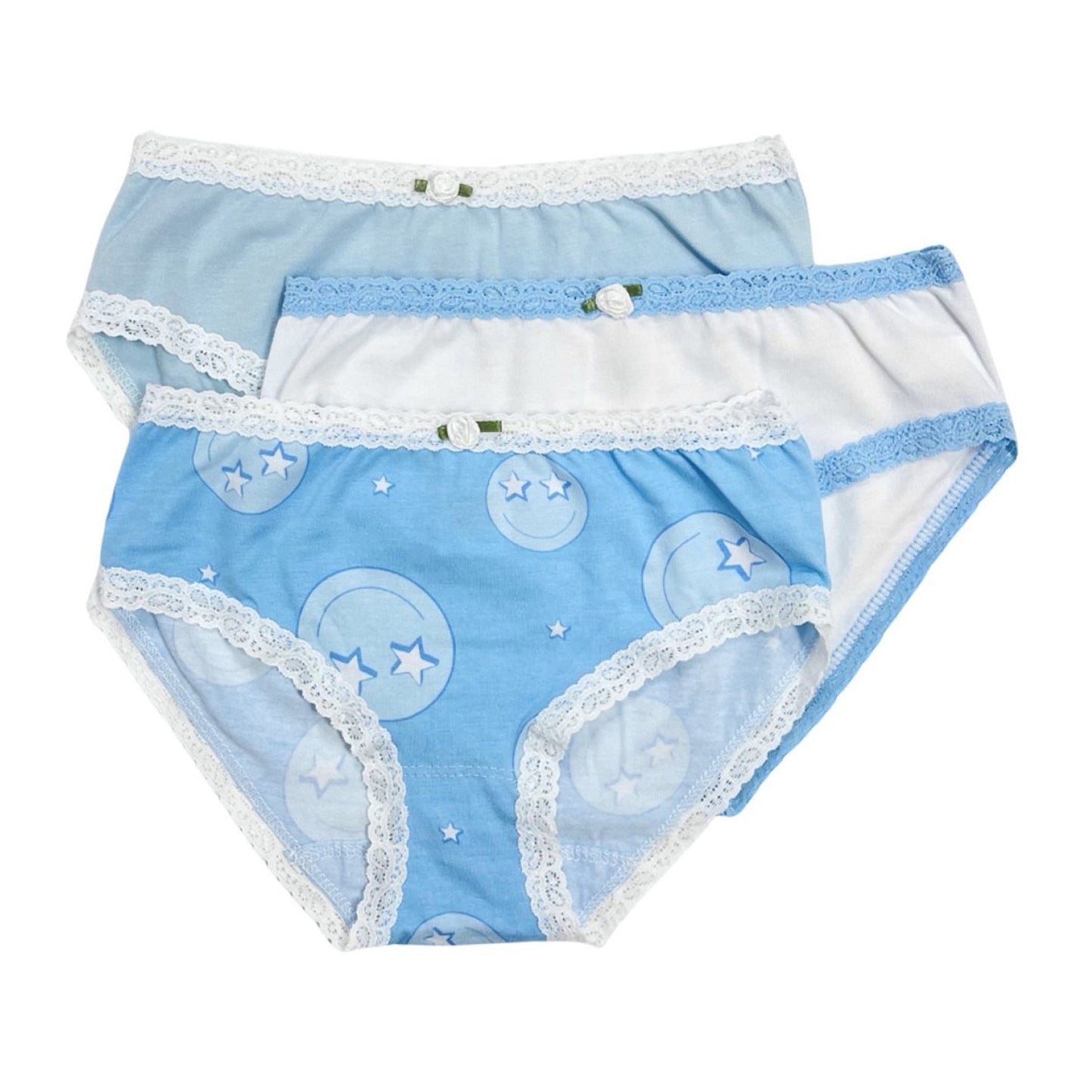 U20 Esme Girl's 3-Pack Panty Cotton Candy,  Sweet Space, Tie Dye Star, Happy Face