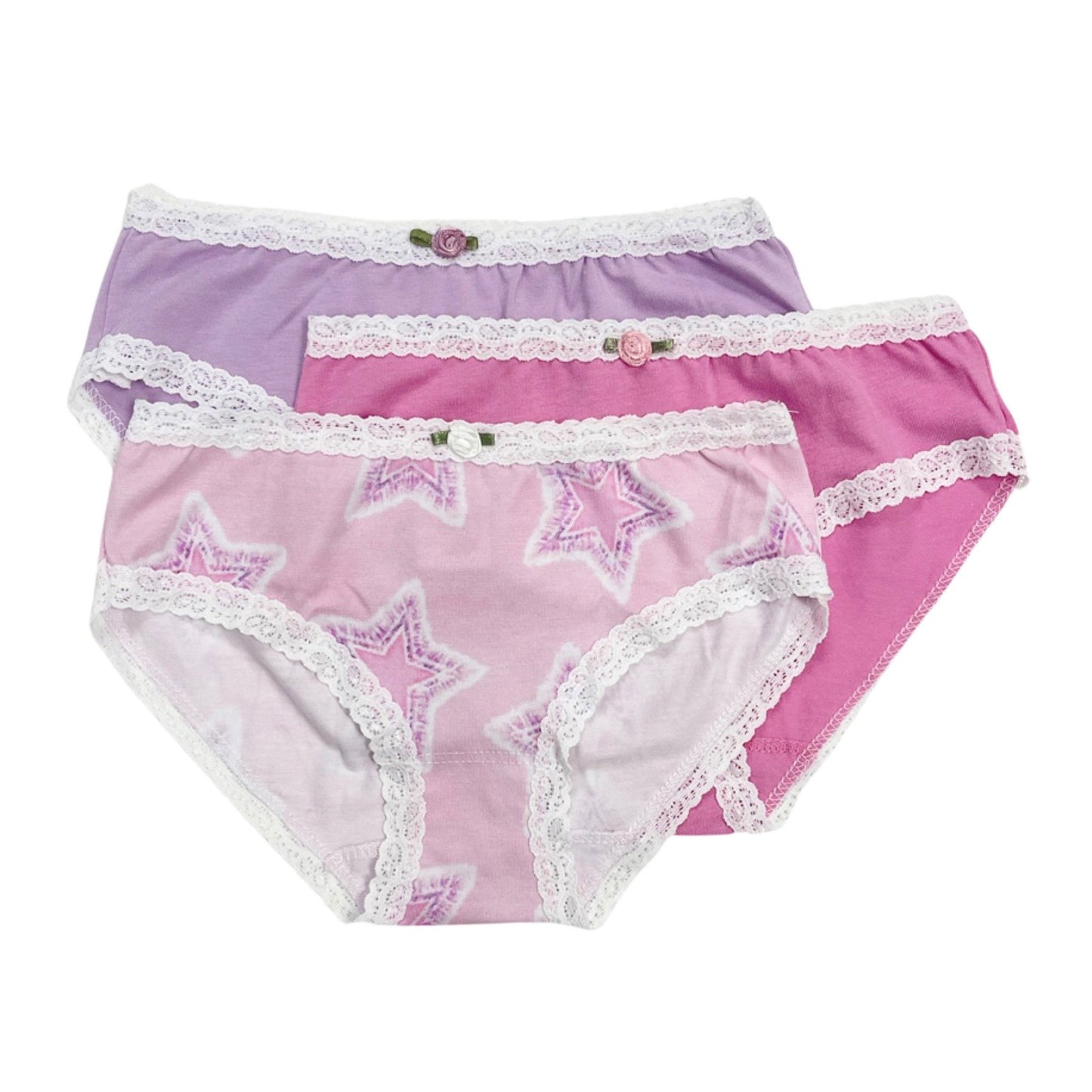 U20 Esme Girl's 3-Pack Panty Cotton Candy,  Sweet Space, Tie Dye Star, Happy Face