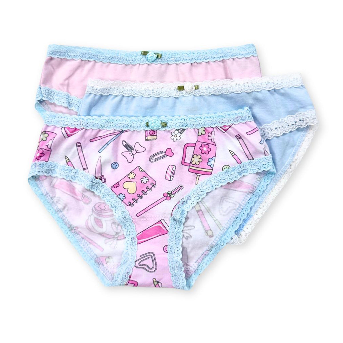 U20 Esme Girl's Roise Rainbow School Girl Paw Club 3-Pack Panty