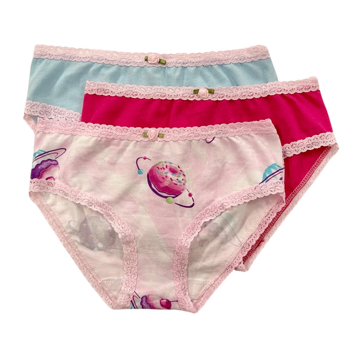 U20 Esme Girl's 3-Pack Panty Cotton Candy,  Sweet Space, Tie Dye Star, Happy Face