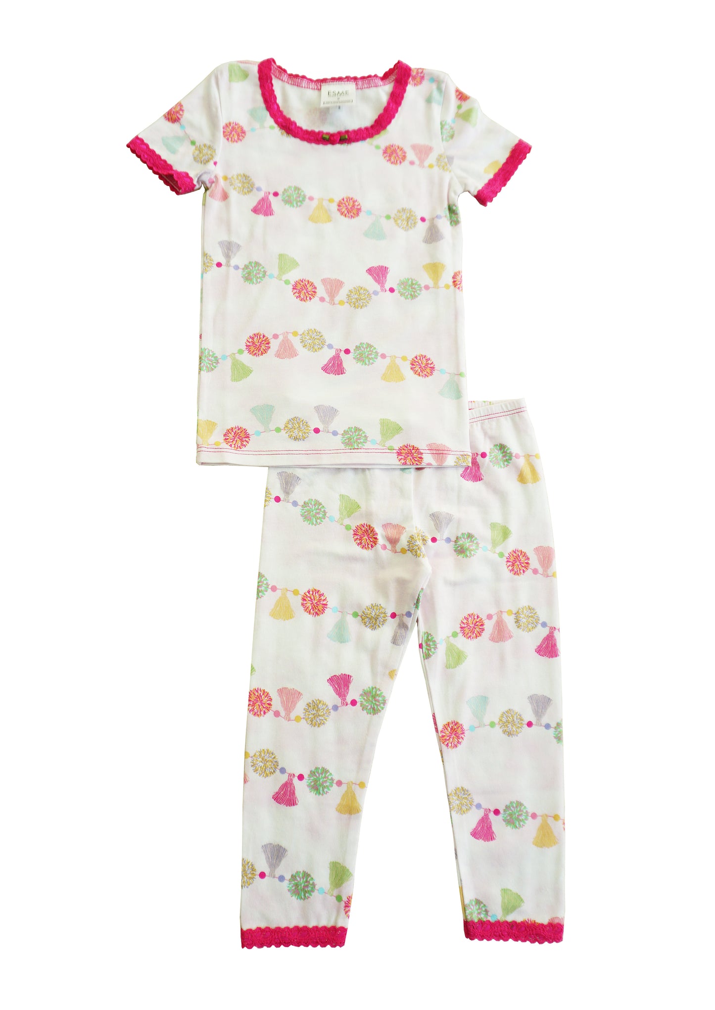 SF93757 Esme Girl's Sleepwear S/S Top & Cropped Legging Set in patterns