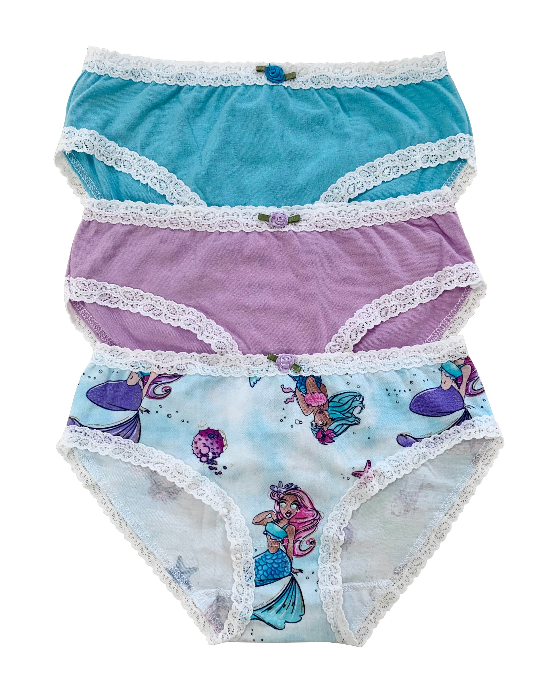 Buy DIM kids girl 3 pcs slip on brief panty navy and white and blue Online